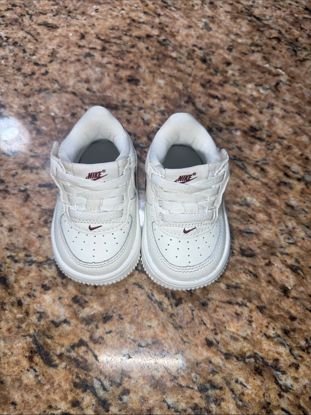 Nike- Baby Sneaker with Maroon Swoosh size 3c Nike air force 1 - Picture 2 of 8